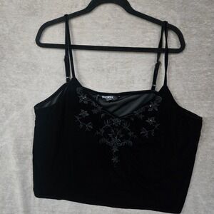 Disturbia Velvet Embroidered Crop Cami Romantic 16 Fairy Goth Whimsigoth Grunge
